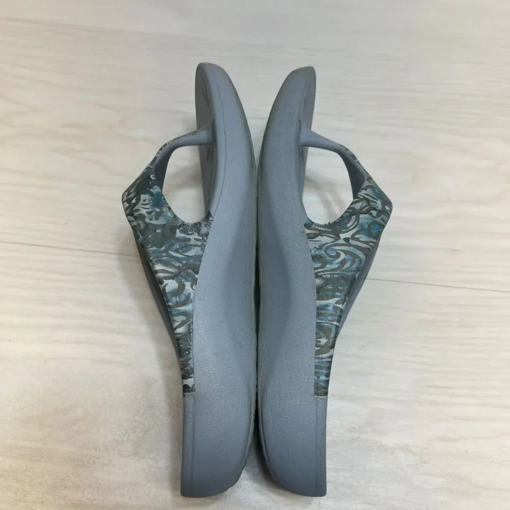 Alegria Printed Recovery Thong Sandals Womens Blue Casual Floral EU 40 US 9.5‎